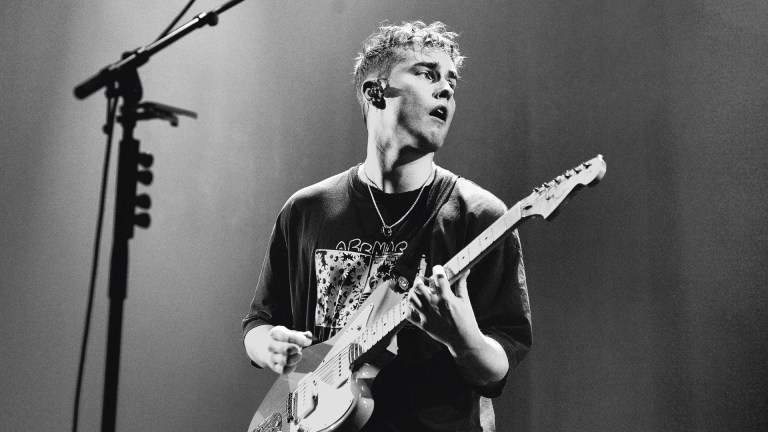 Sam Fender on stage at Alexandra Palace, London in November