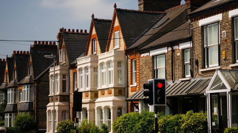 A row of houses in England