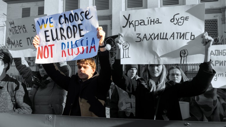 Protesters in Kyiv