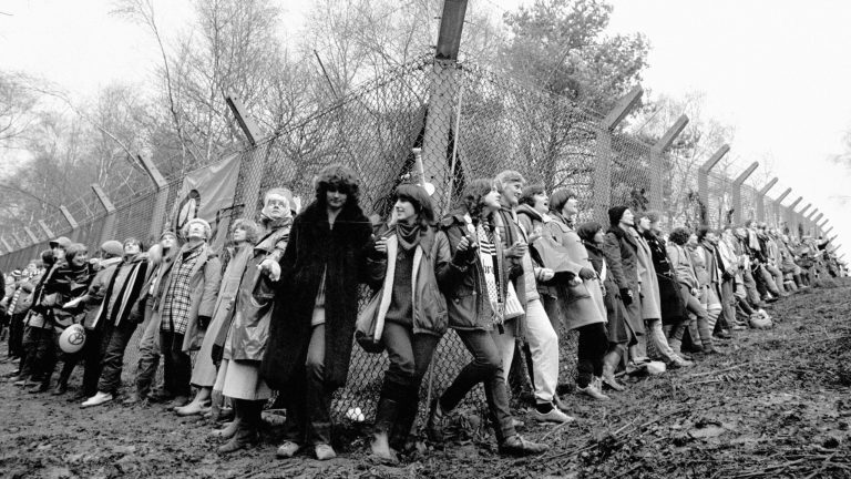 RAF Greenham Common air base, the site of continuous women’s peace protests from 1981 until 1991. Photo: PA Images/Alamy