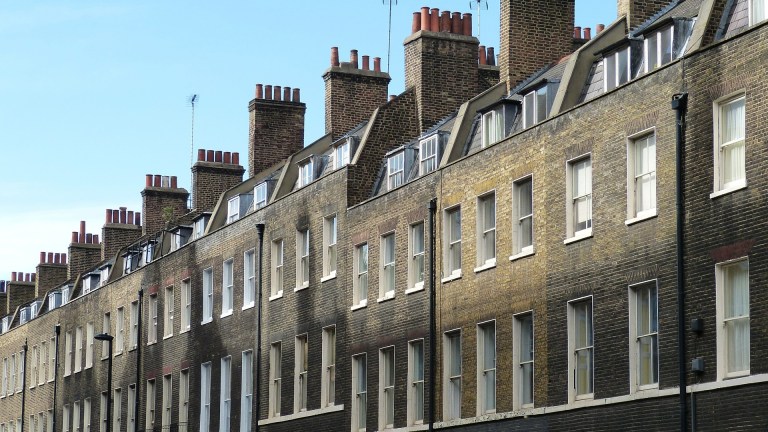 Image of houses, were many tenants in the UK live in appalling conditions.