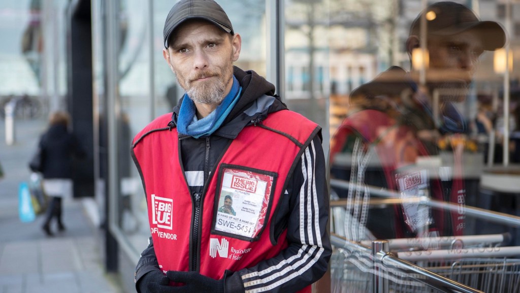 Big Issue vendor Dale Jensen