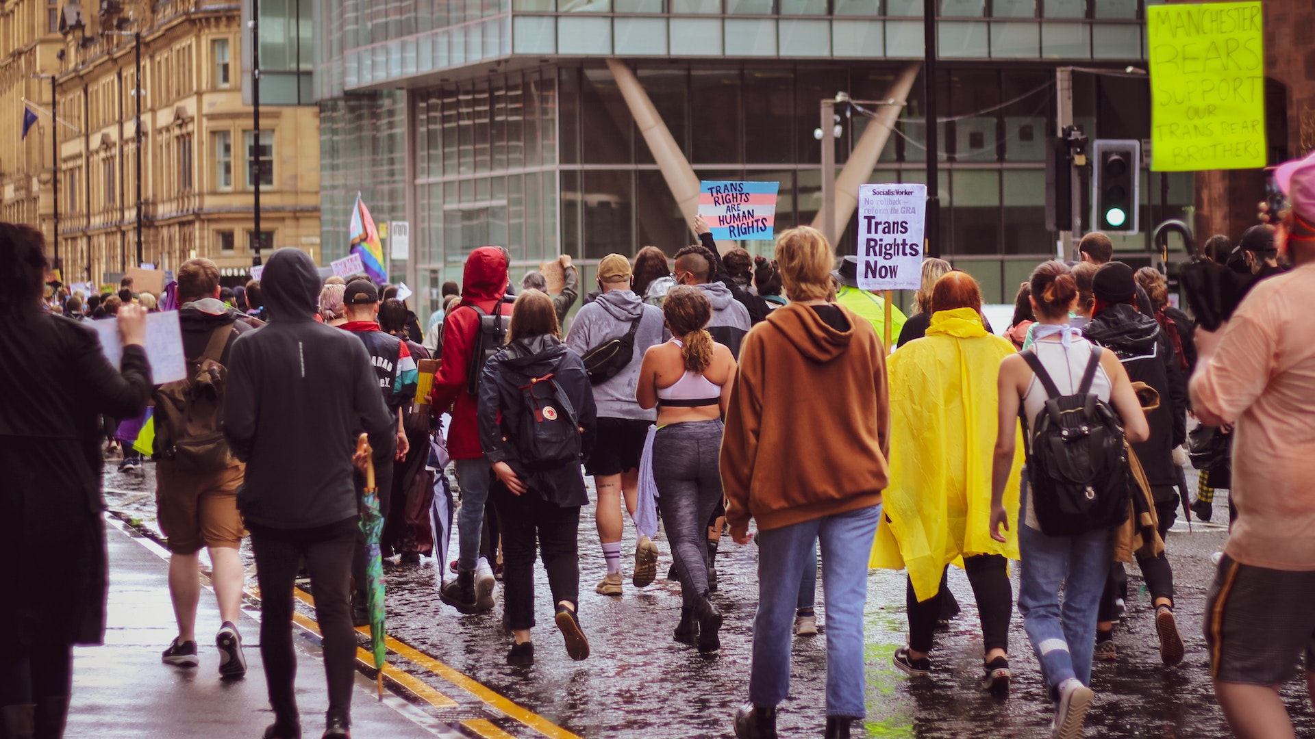 Trans protesters in Manchester