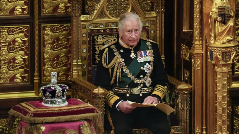 Prince Charles delivers the speech at the state opening of Parliament