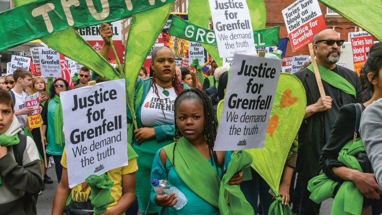grenfell tower protestors