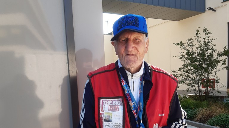 Big Issue vendor Lionel Hegarty