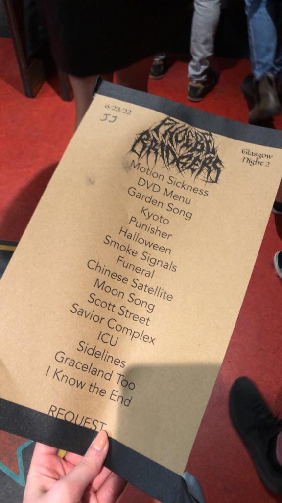 Phoebe Bridgers' setlist. Credit: Annie McNamee