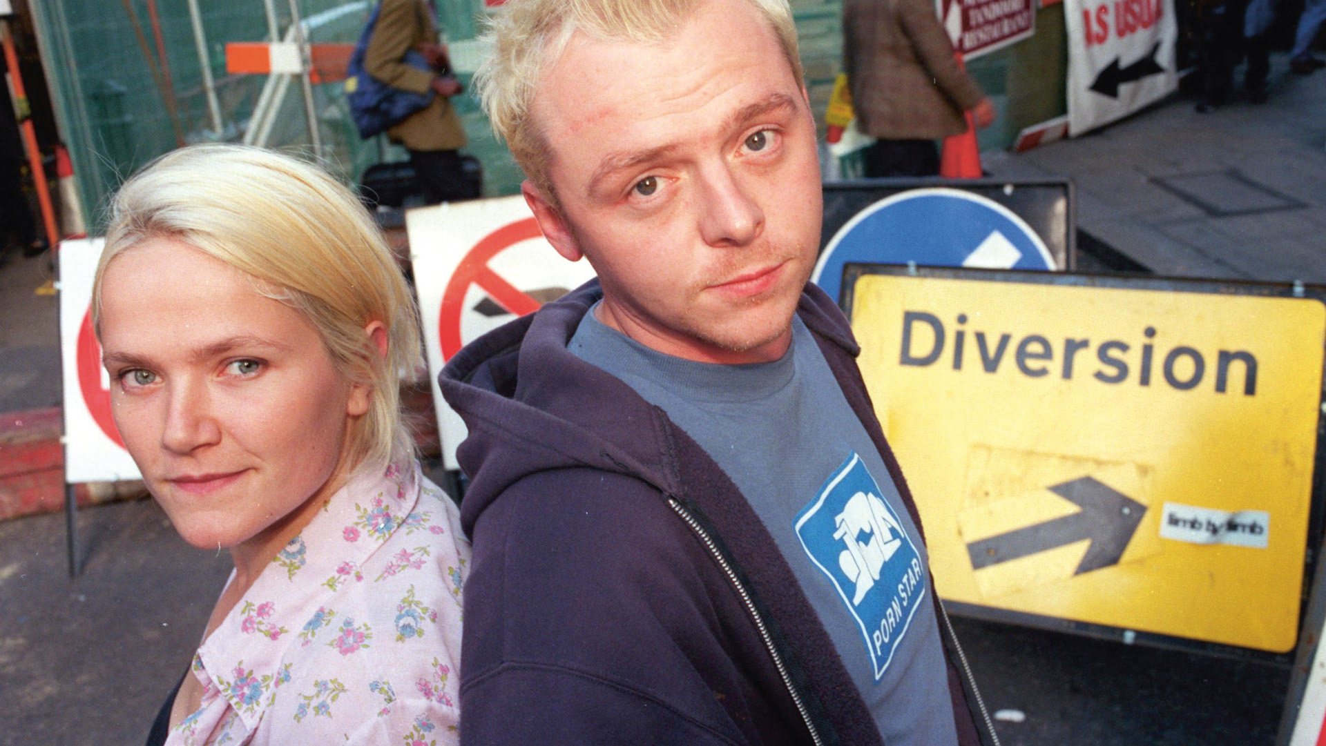 Jessican Hynes and Simon Pegg