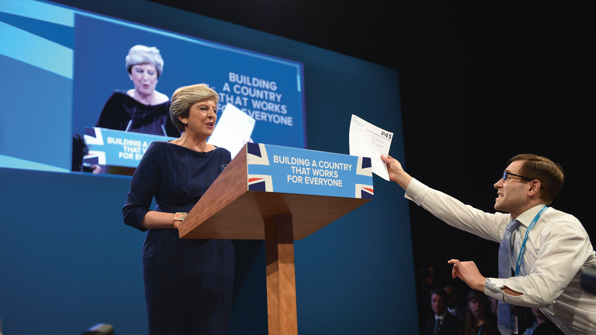 simon Brodkin and Theresa May