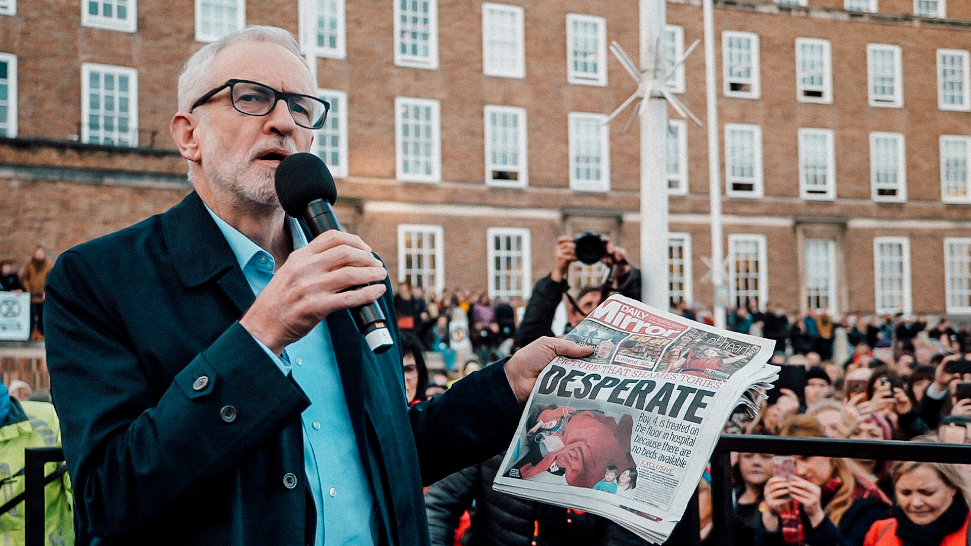 Jeremy Corbyn on the campaign trail against Boris Johnson in 2019