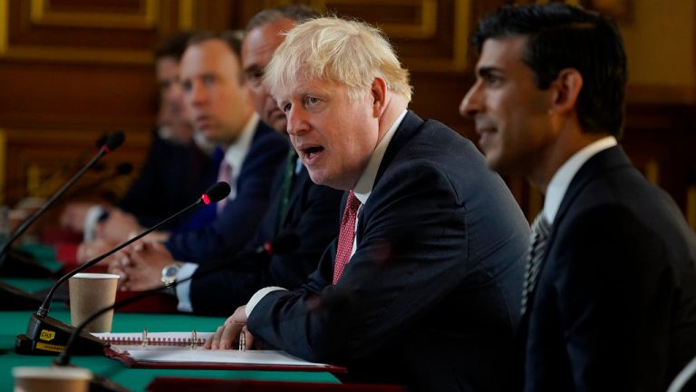 Boris Johnson at a Cabinet meeting