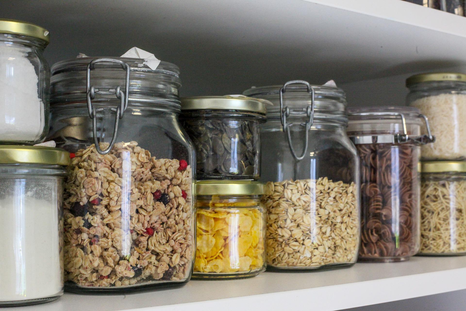 Image of mason jars filled with pantry items