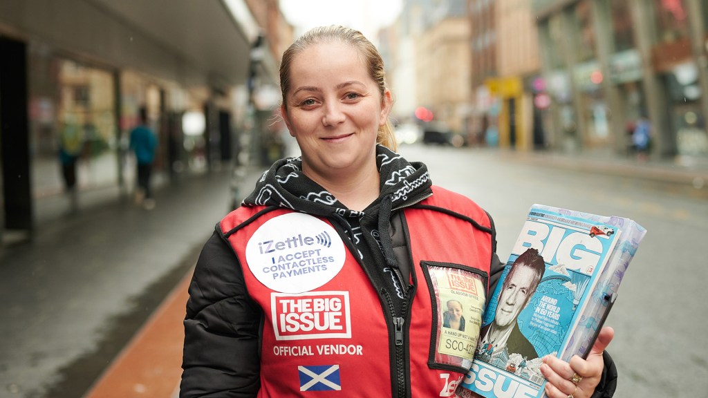 Big issue vendor Brigitta