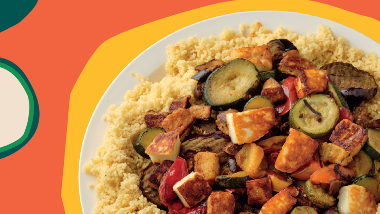 Rainbow halloumi couscous/ Kerridge