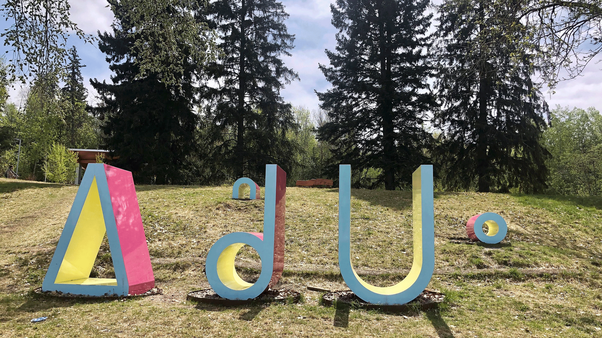 Iskotew by Amy Malbeuf at the Indigenous art park, Edmonton