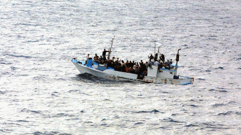 A refugee boat