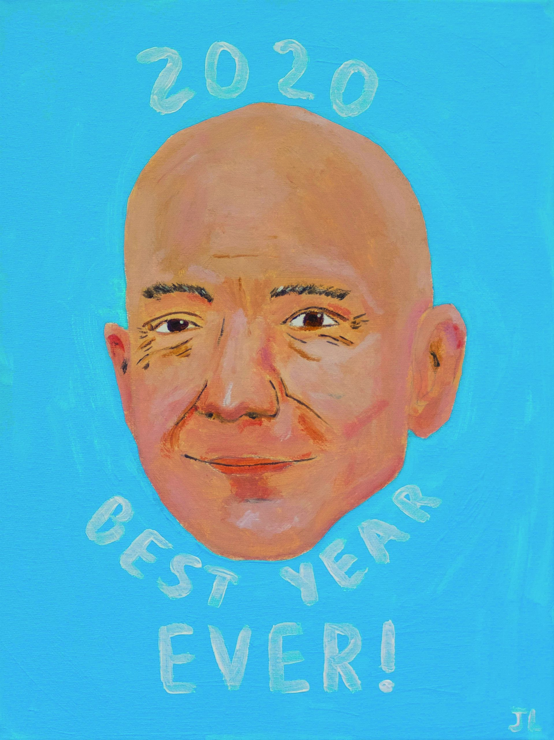 Joe Lycett's portrait of Jeff Bezos