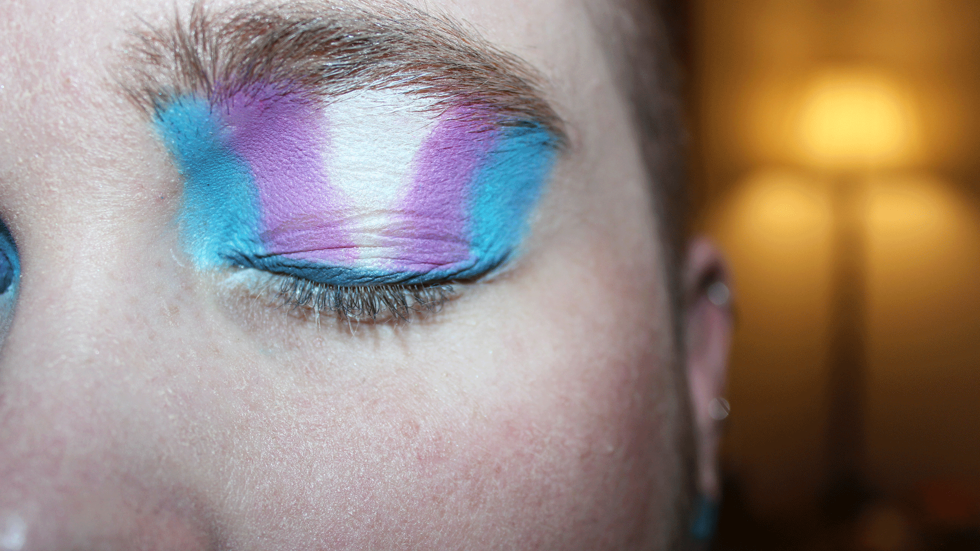 Trans flag eyeshadow