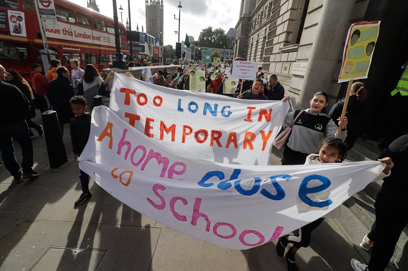 London temporary accommodation protest