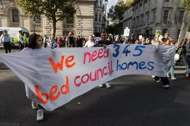 London temporary accommodation protest