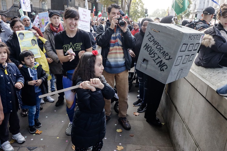 London temporary accommodation protest