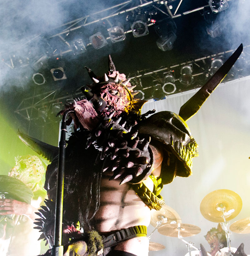 Dave Brockie onstage as his Gwar alter-ego Oderus Urungus