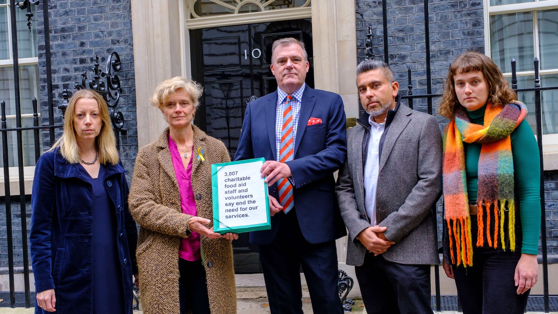 representatives of food banks outside downing street