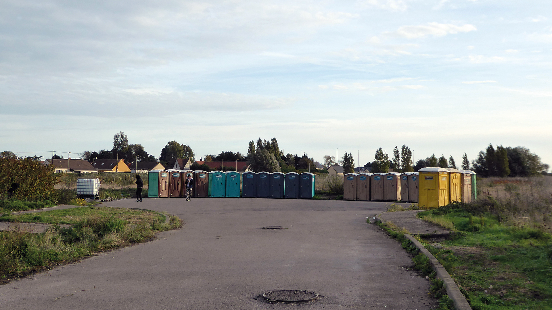 Portable toilets and a water tank are the only government provisions here