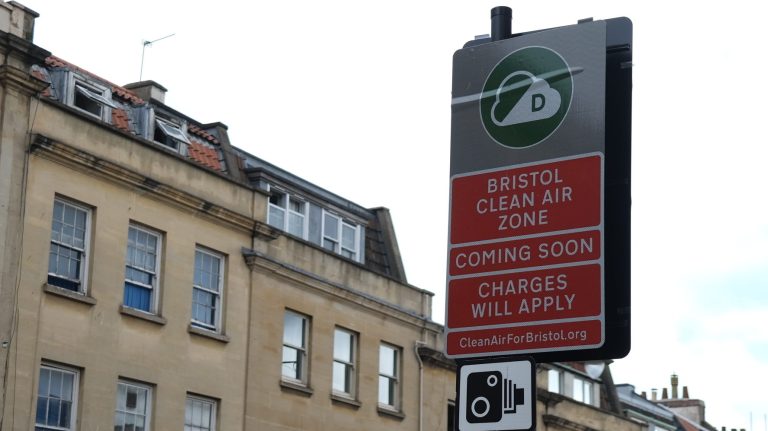 A Bristol clean air zone street sign