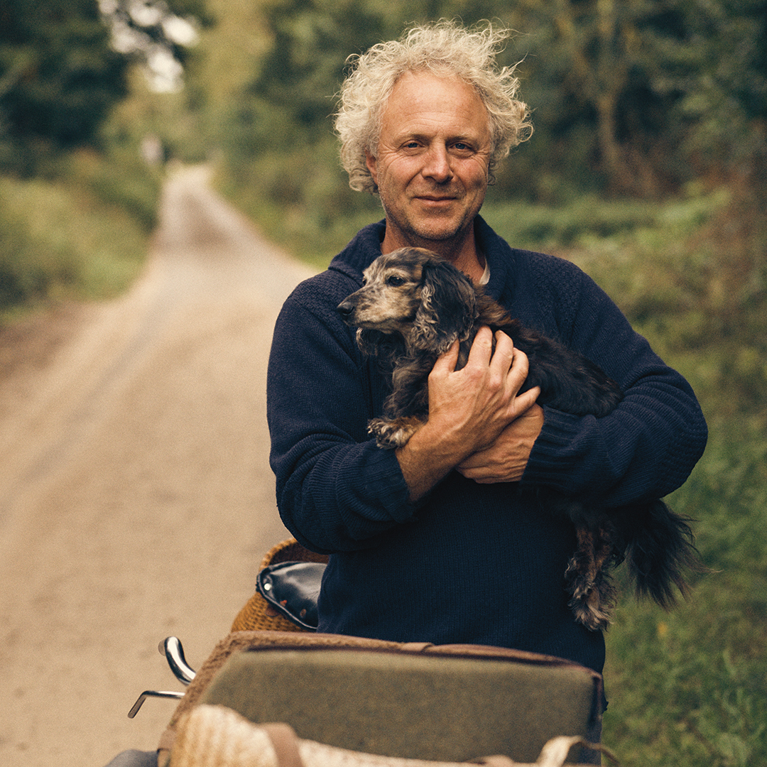 Charlie Mackesy and his dog, Barney