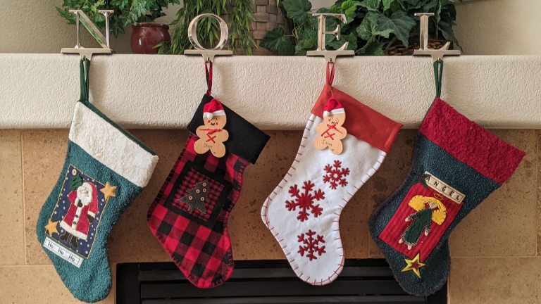 stockings on a fire place