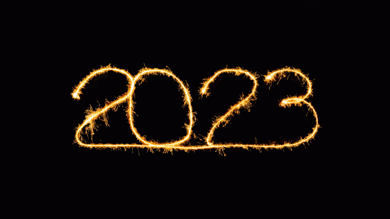 2023 spelled out in fireworks