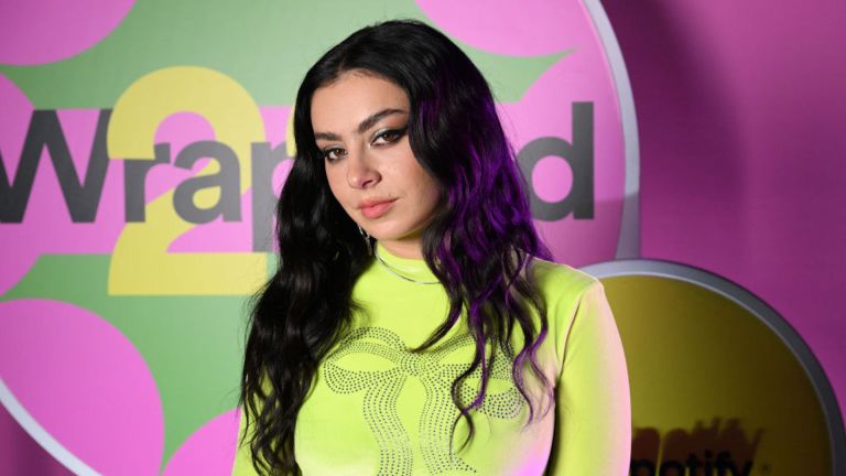 Charli XCX poses as Spotify hosts the 2022 Wrapped Playground Event featuring Charli XCX at Goya Studios on December 01, 2022 in Los Angeles, California.