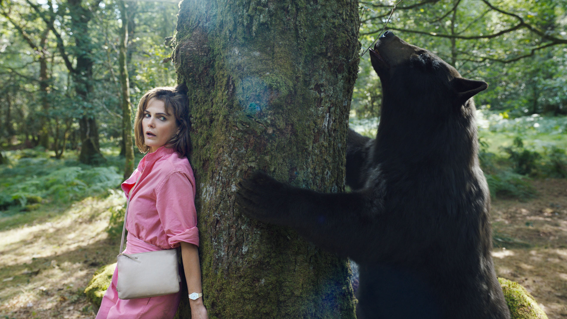 Keri Russell as Sari in Cocaine Bear, directed by Elizabeth Banks.