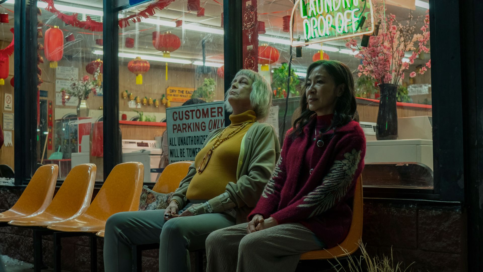 Michelle Yeoh and Jamie Lee Curtis in Everything Everywhere All At Once. Photo: A24