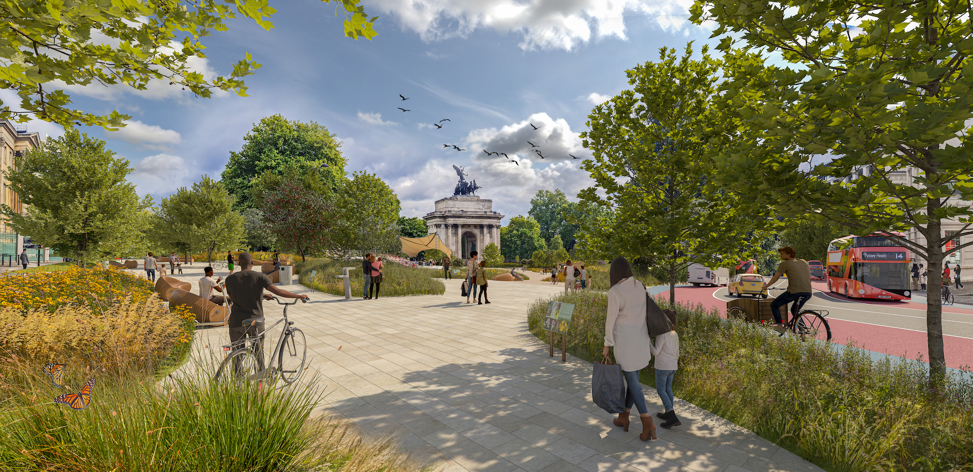 Hyde Park Corner without cars