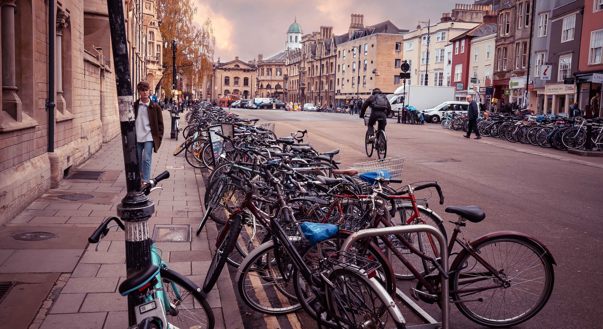 street in Oxford with loads of bicycles