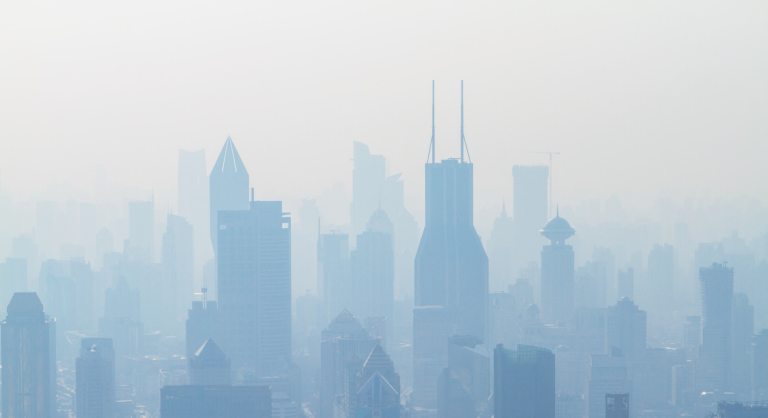 shanghai covered in smog likely due to air pollution