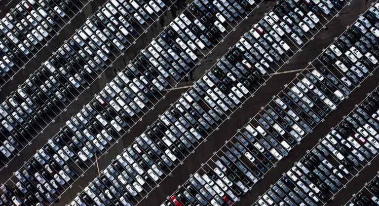 car park full of cars