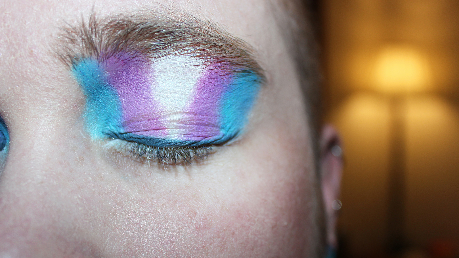 Trans flag eyeshadow