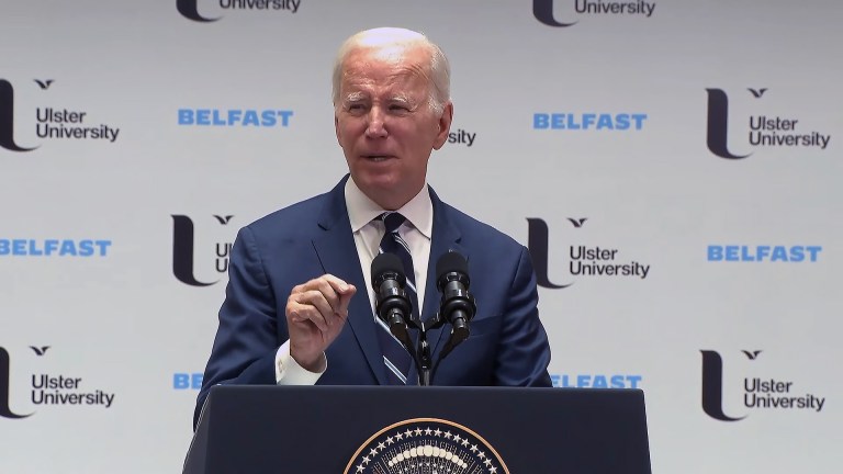 Joe Biden makes a speech