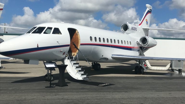 Private jet at Orlando airport with door open