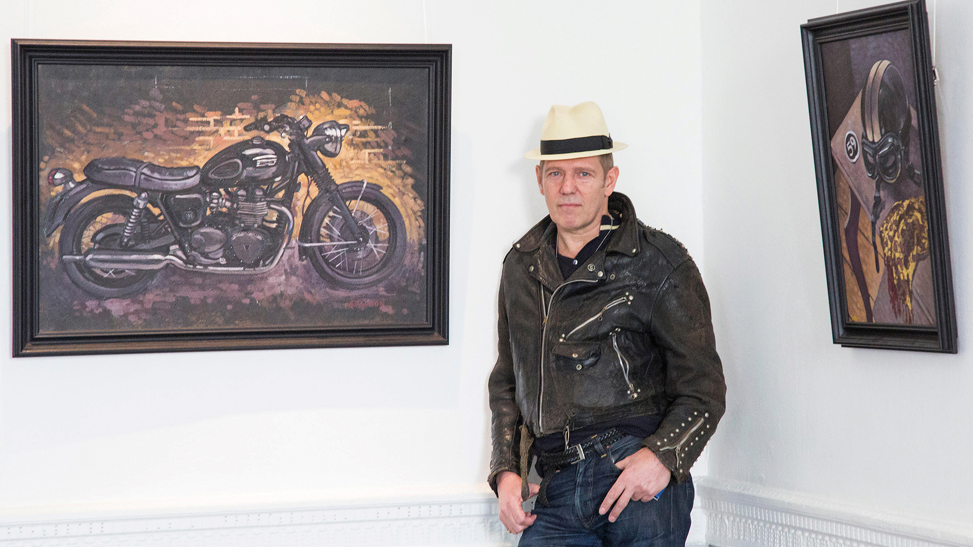 Paul Simonon with painting