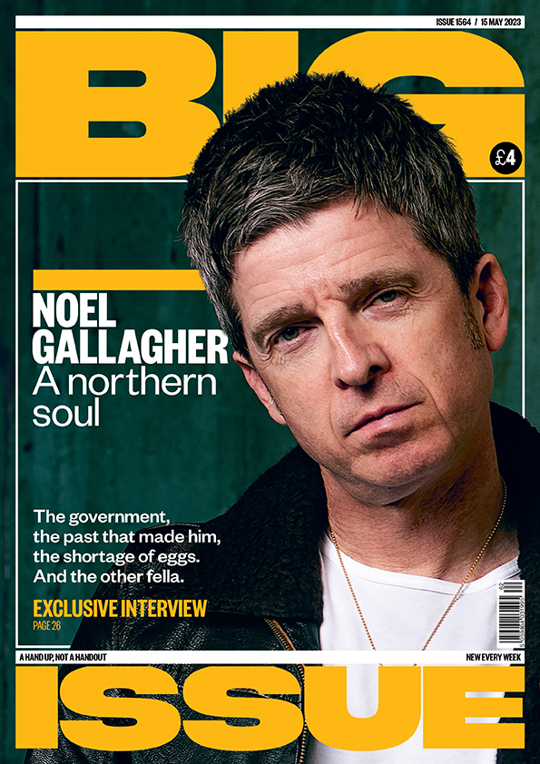 Noel Gallagher on the cover of The Big Issue