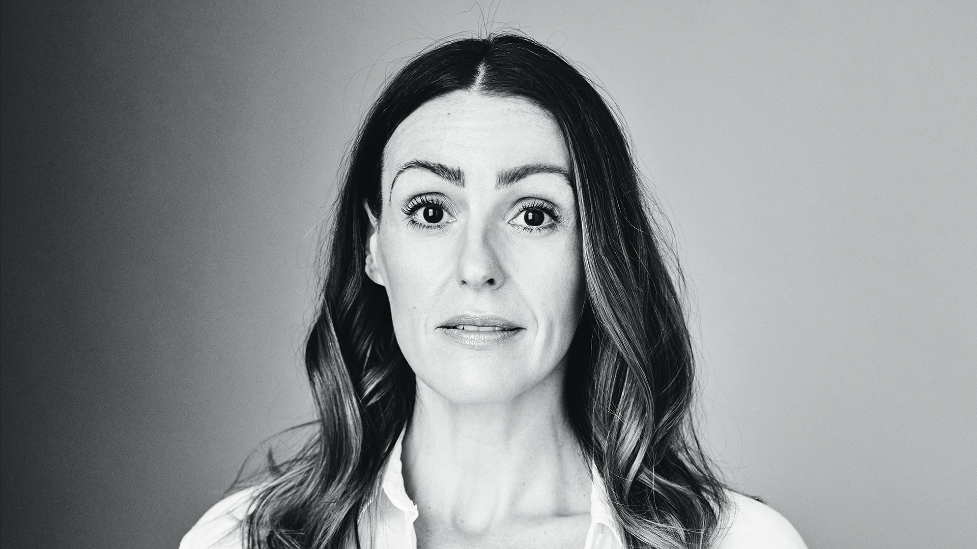 Suranne Jones in black and white