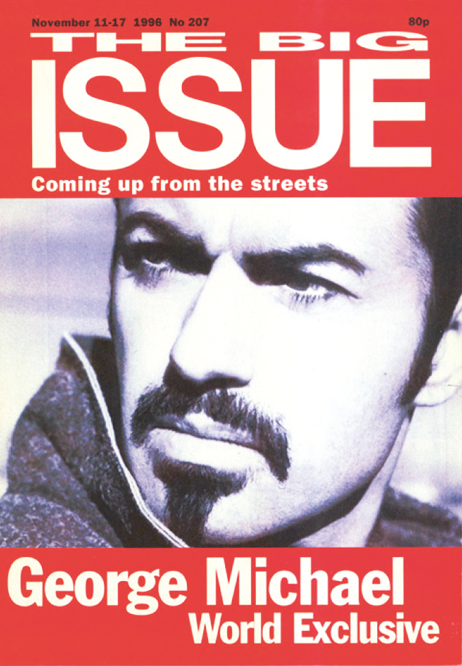 George Michael on the cover of The Big Issue in 1996
