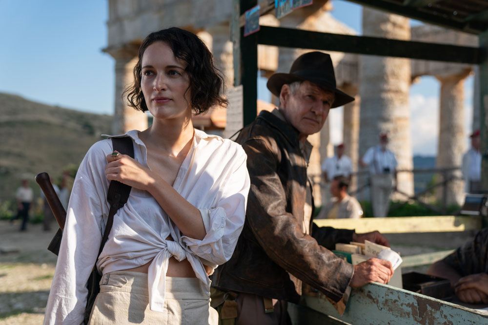 Helena (Phoebe Waller-Bridge) and Indiana Jones (Harrison Ford) in Lucasfilm's Indiana Jones and the Dial of Destiny.