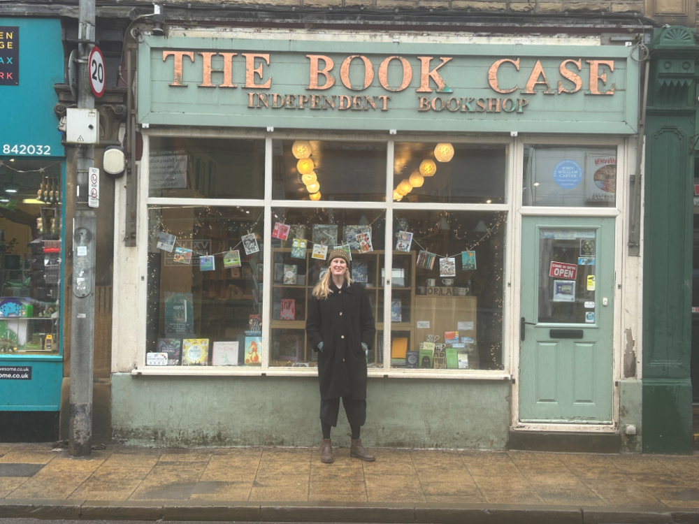 Amy Liptrot outside The Book Case