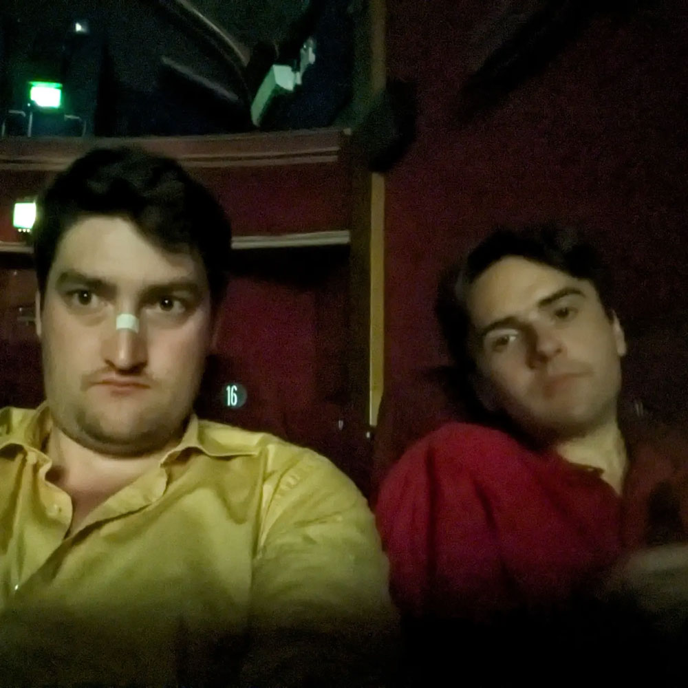 Rory and his friend Ewan, in the grips of a Wes Anderson cinematic marathon