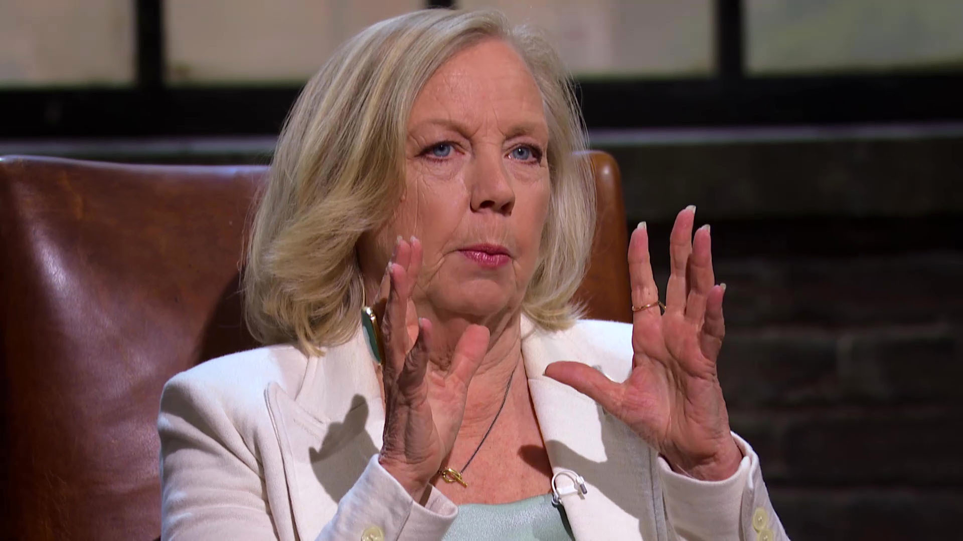 Deborah Meaden on the set of Dragon's Den